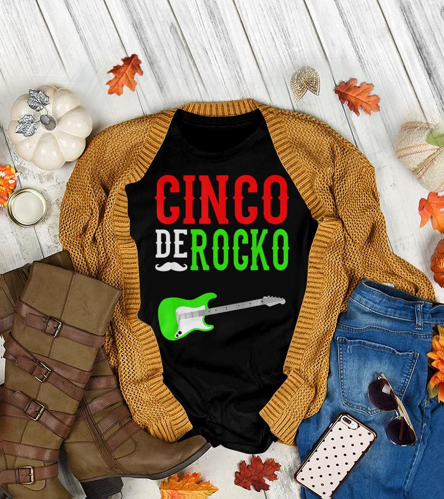 Cinco De Rocko Funny Rock n Roll Mexico T-Shirt