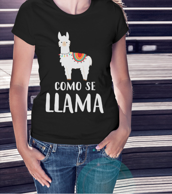 Cinco De Mayo Como Se Llama Llama With Colorful Blanket T-Shirt