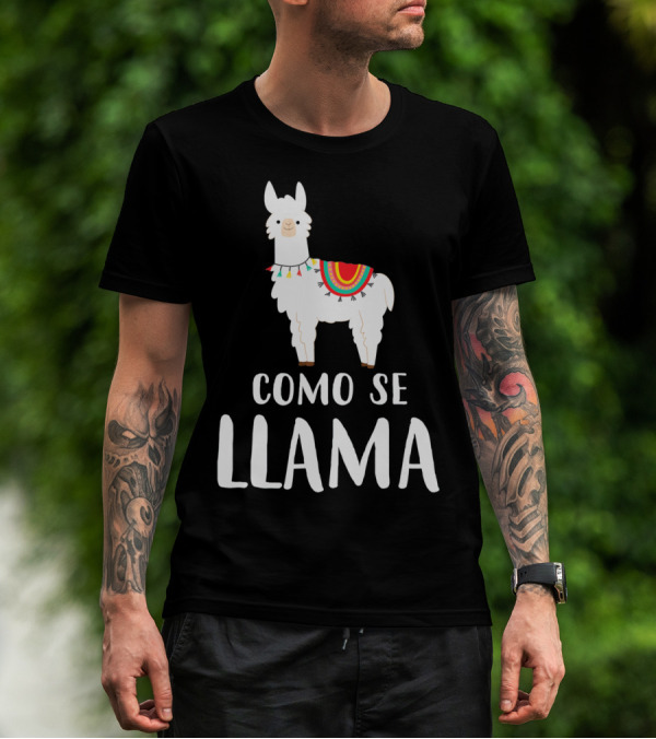 Cinco De Mayo Como Se Llama Llama With Colorful Blanket T-Shirt