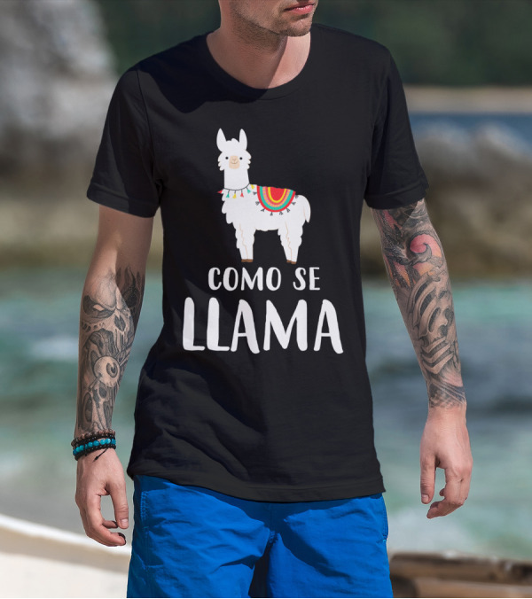 Cinco De Mayo Como Se Llama Llama With Colorful Blanket T-Shirt