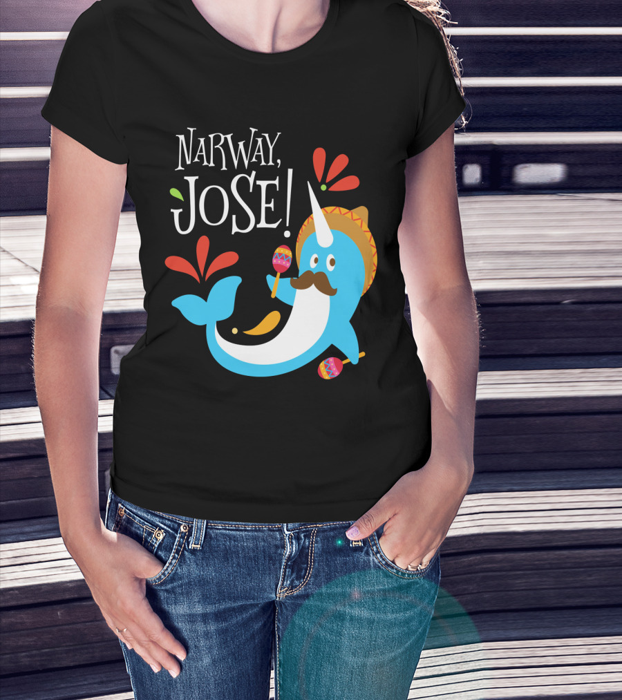 Narway Jose Narwhale Sombrero Maracas Fiesta Fun T-Shirt
