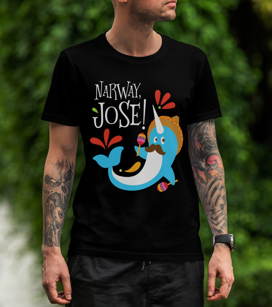 Narway Jose Narwhale Sombrero Maracas Fiesta Fun T-Shirt