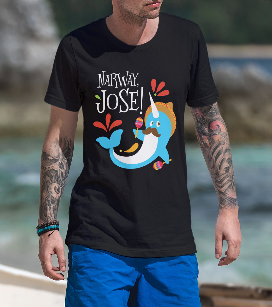 Narway Jose Narwhale Sombrero Maracas Fiesta Fun T-Shirt