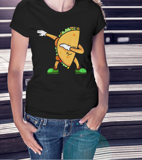 Funny Dabbing Taco Mexican Cinco De Mayo Fiesta T-Shirt