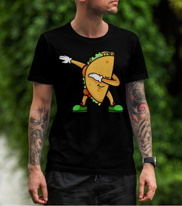 Funny Dabbing Taco Mexican Cinco De Mayo Fiesta T-Shirt