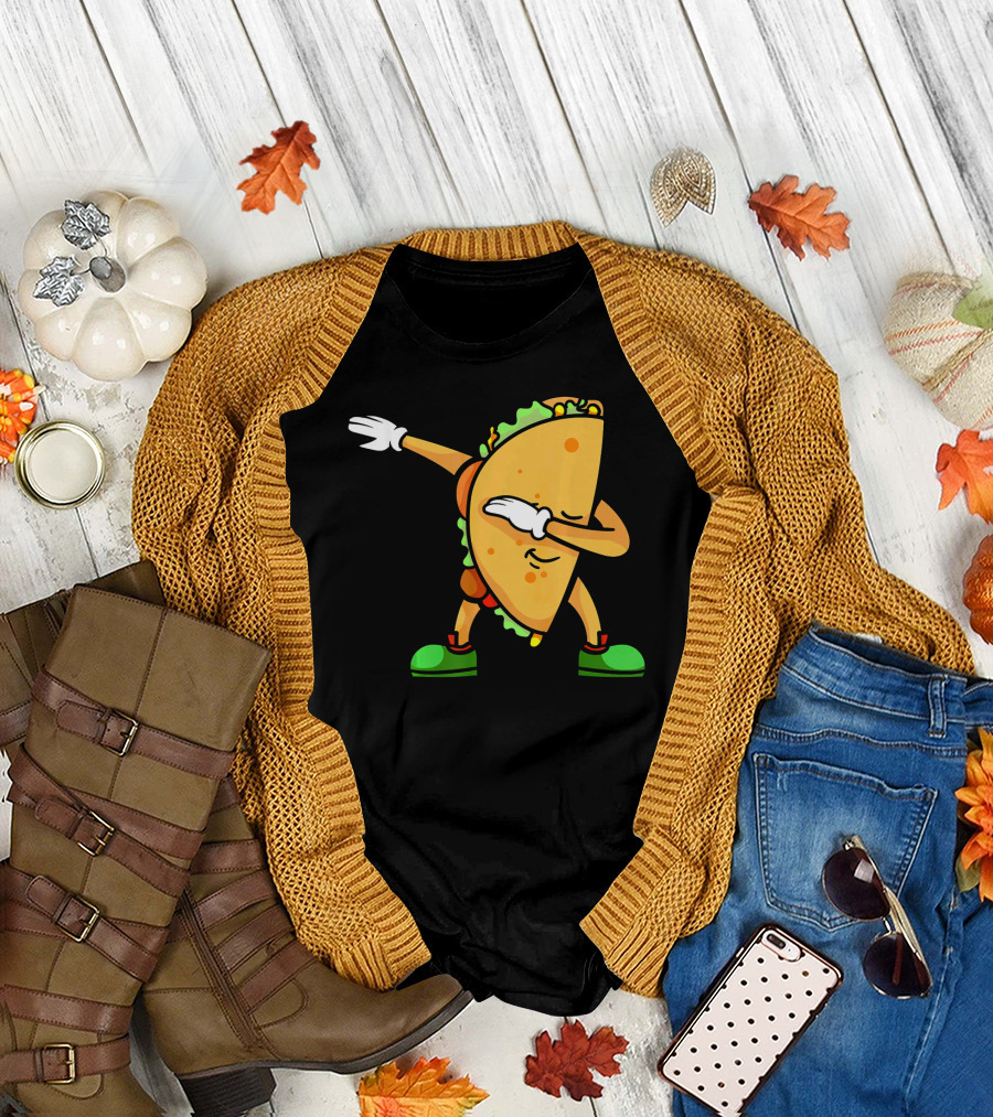 Funny Dabbing Taco Mexican Cinco de Mayo Fiesta T-Shirt