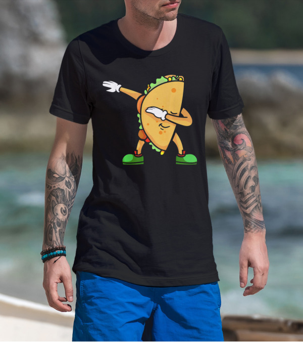 Funny Dabbing Taco Mexican Cinco De Mayo Fiesta T-Shirt