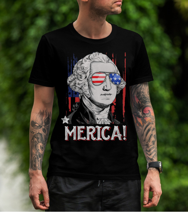 Star-Spangled George Washington Cool Shades Merica T-Shirt