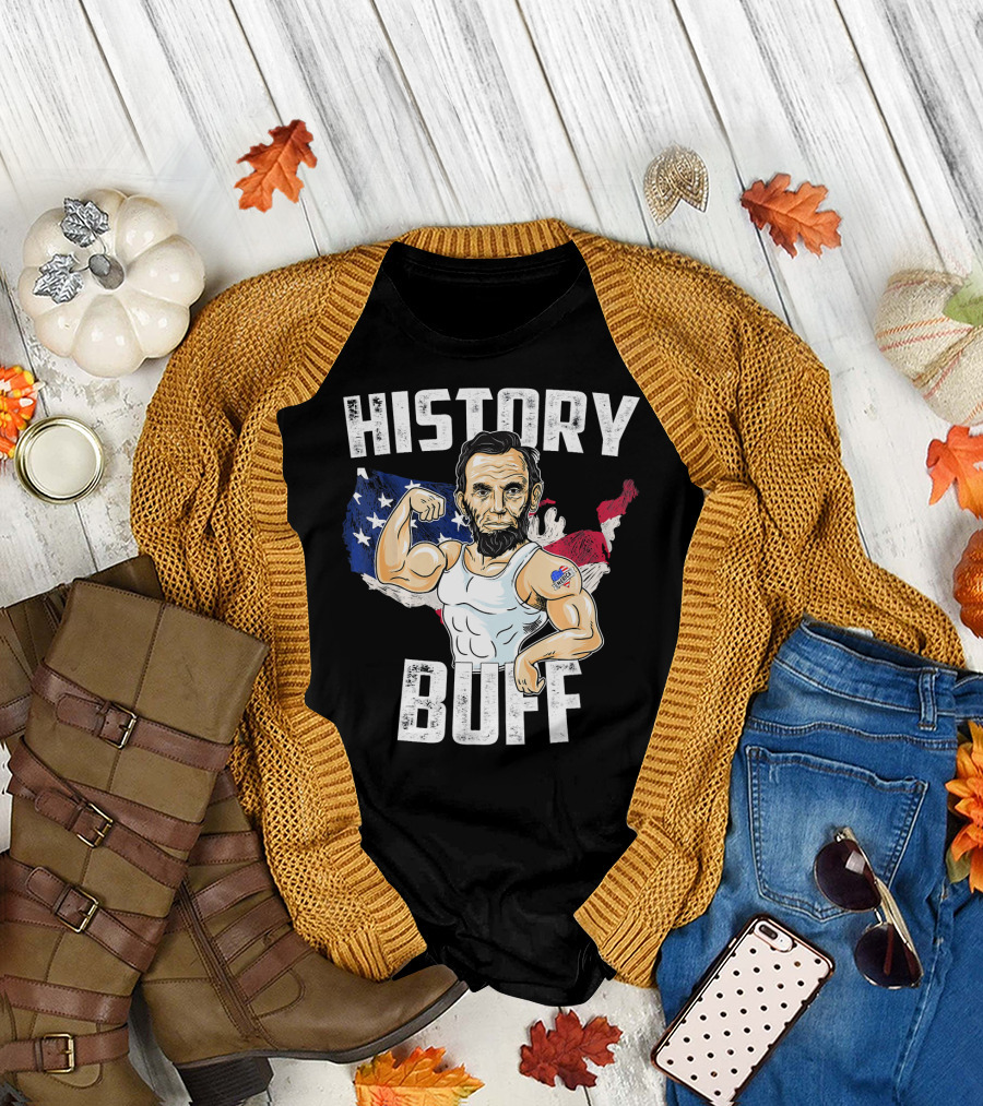 History Buff 4th of July President Abrah Lincoln USA Flag T-Shirt