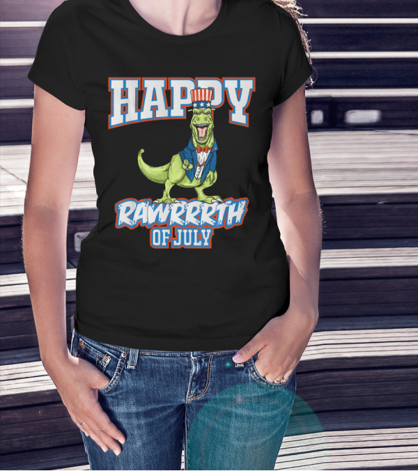 HAPPY RAWRRRTH OF JULY T REX DINOSAUR UNCLE T-Shirt
