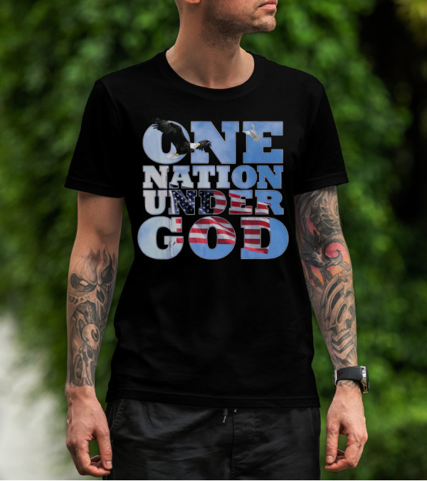 One Nation Under God USA Flag Bald Eagle T-Shirt