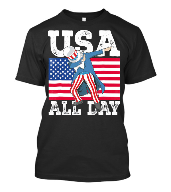 USA All Day Dabbing Uncle Sam 4th Of July T-Shirt