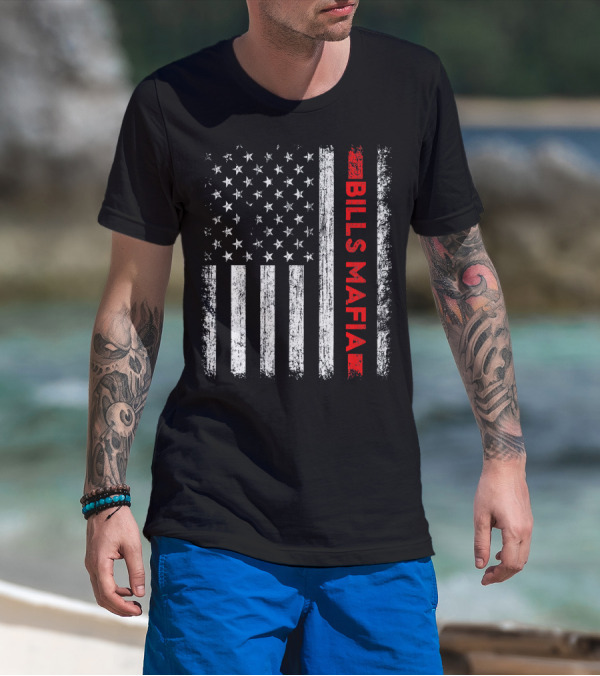 American Flag Bills Mafia Patriotic Buff T-Shirt