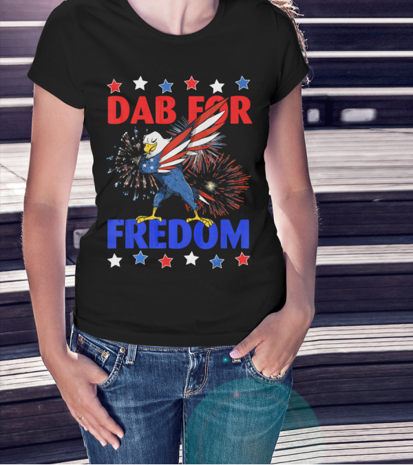 Dab For Freedom Patriotic Dabbing Eagle Firework Extravaganza T-Shirt