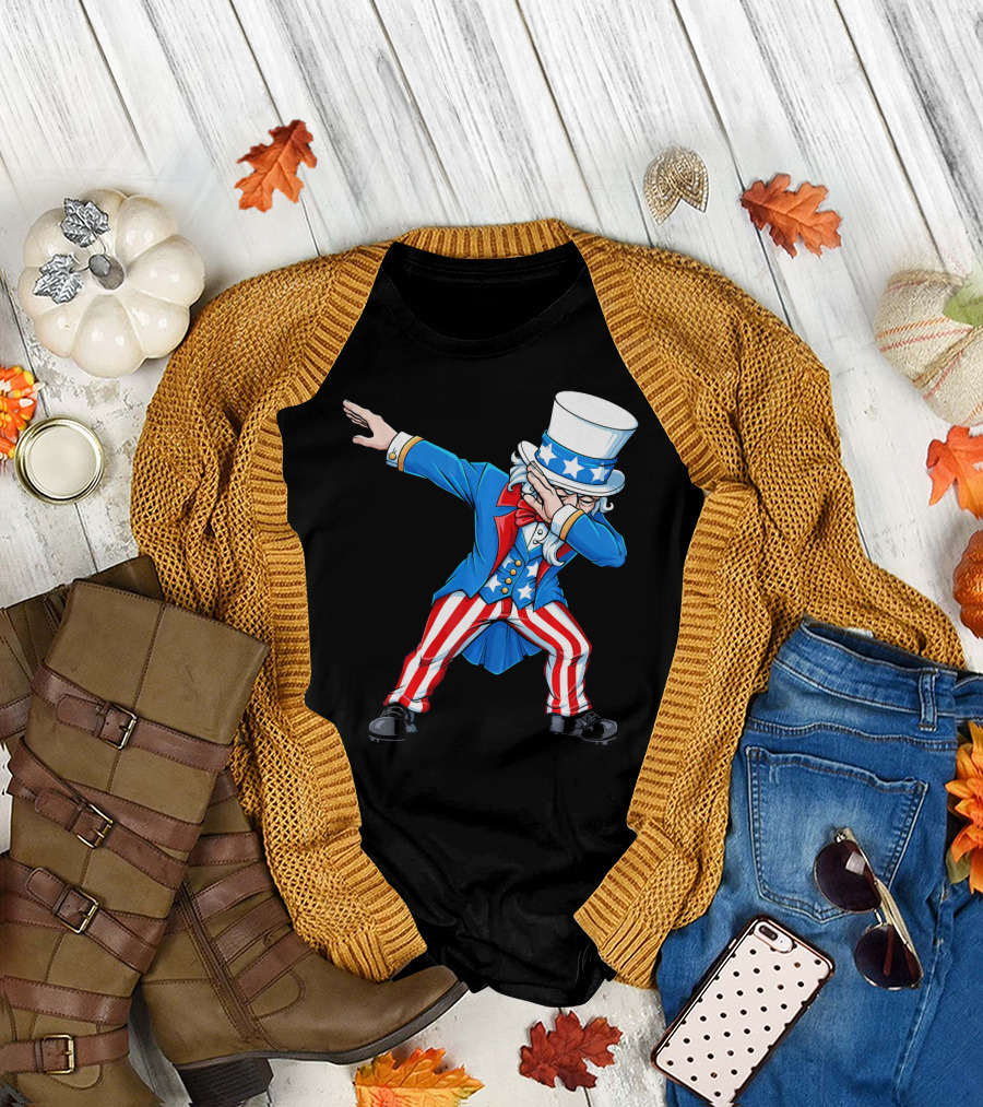 Patriotic 4th Fourth of July Uncle Sam Dabbing T-Shirt