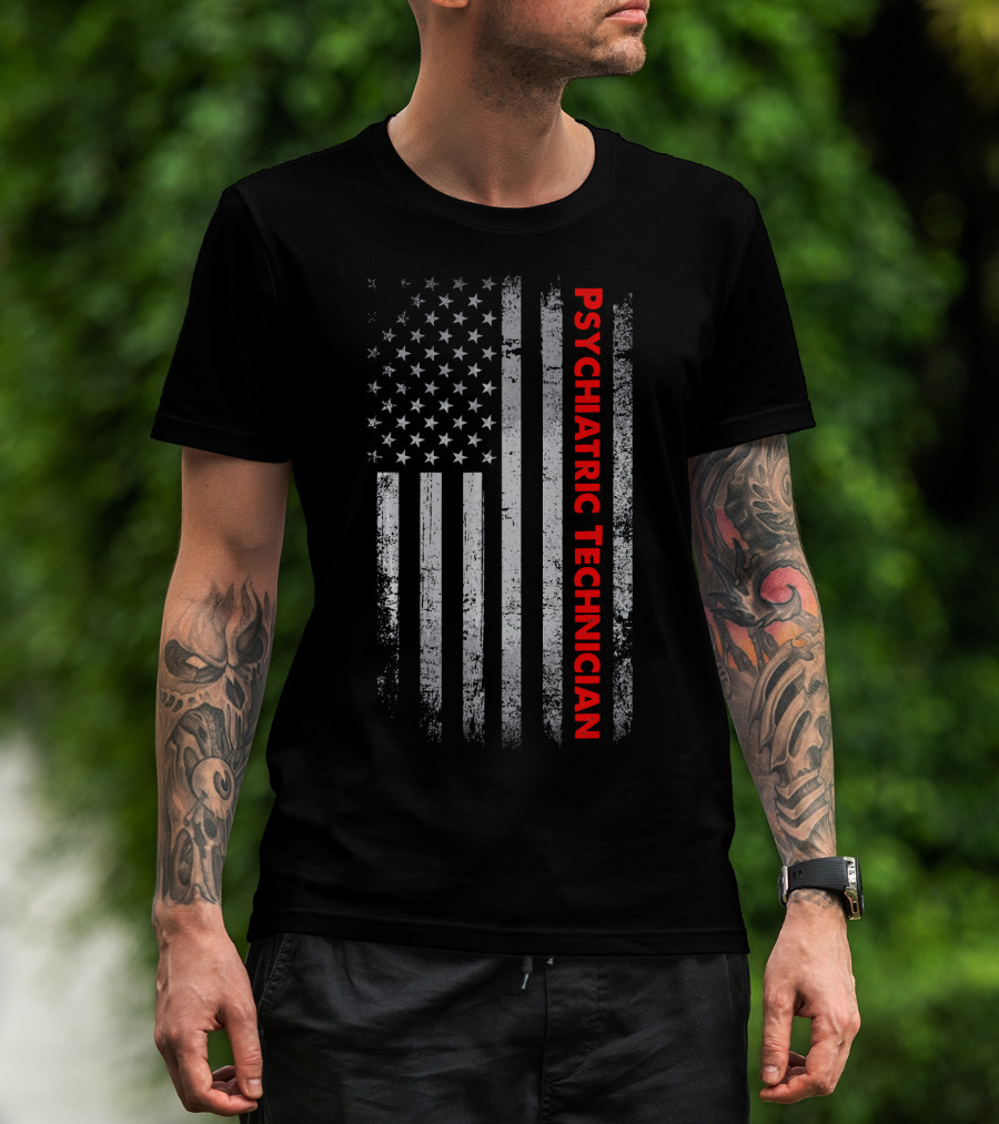 American Flag Psychiatric Technician T-Shirt