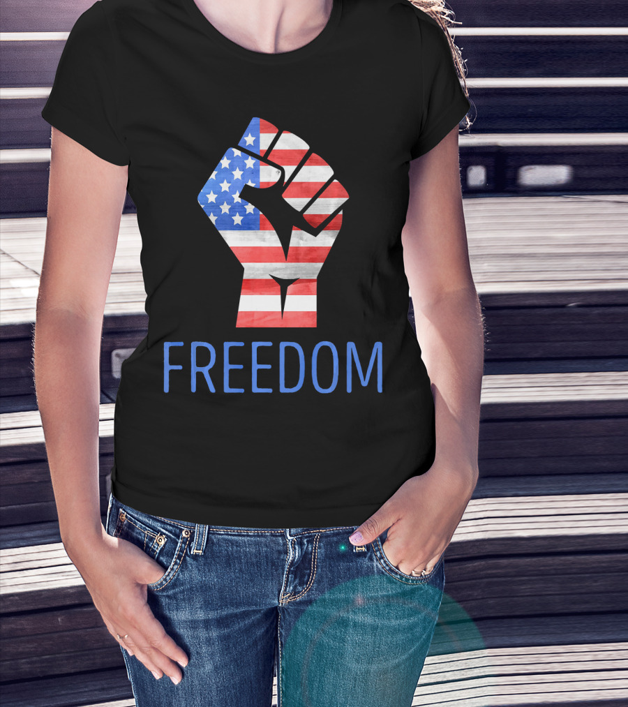 Freedom American Flag Fist Land Of The Free T-Shirt