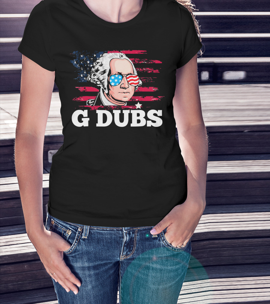 G Dubs American Flag Sunglasses George Washington T-Shirt