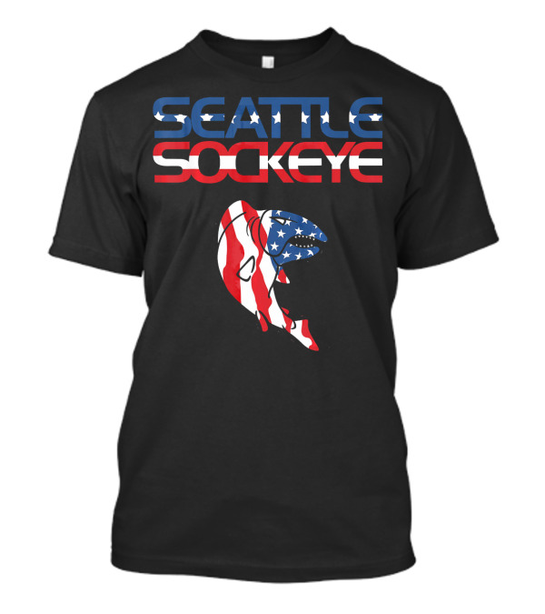 Seattle Sockeye American Flag 4th Of July T-Shirt