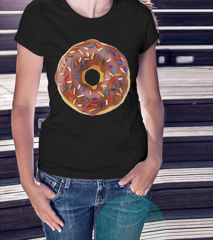 Chocolate Glaze Doughnut Donut With Sprinkles T-Shirt