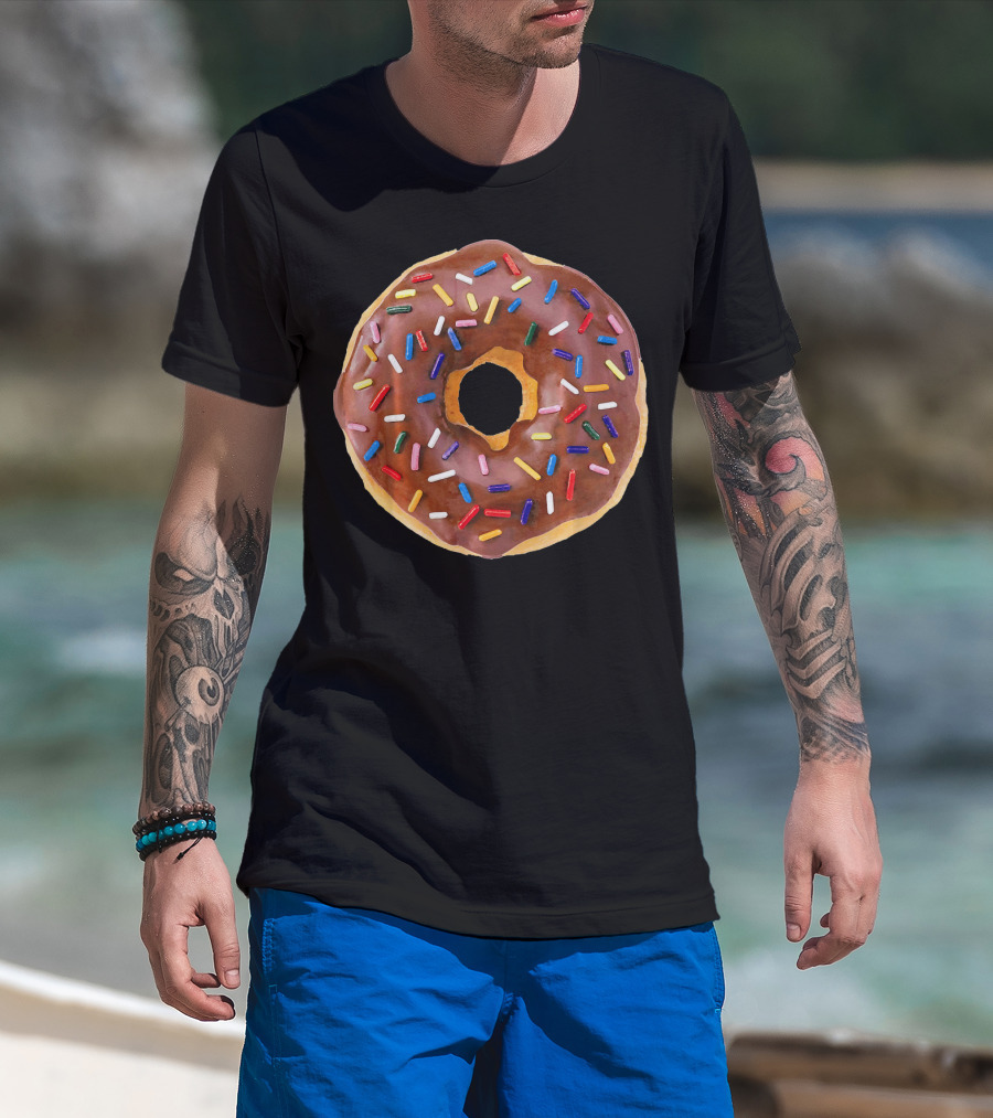 Chocolate Glaze Doughnut Donut With Sprinkles T-Shirt