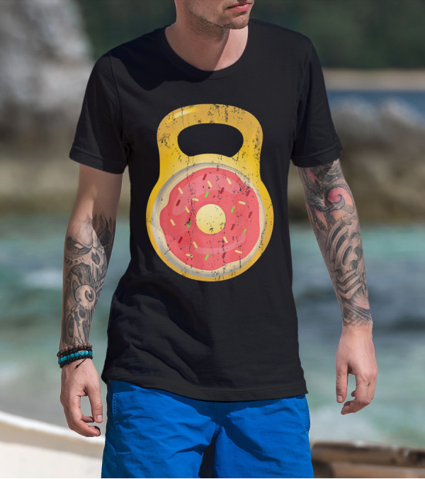 Funny Fitness Donut Kettlebell Doughnut T-Shirt