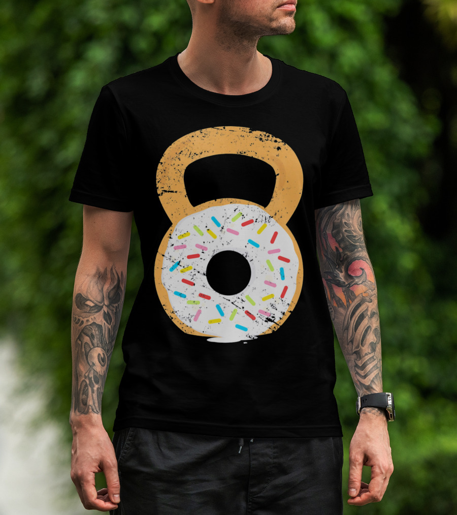 Kettlebell Doughnut With Sprinkles Fitness Humor T-Shirt