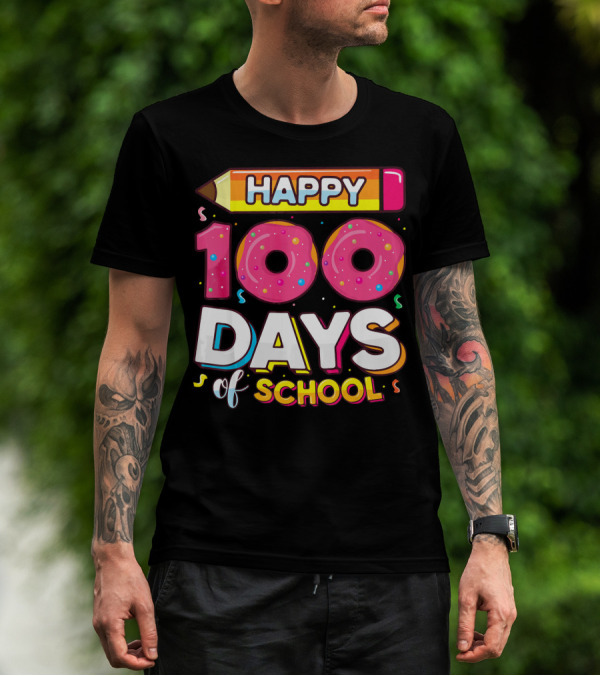 Happy 100 Days Of School Funny Donut T-Shirt