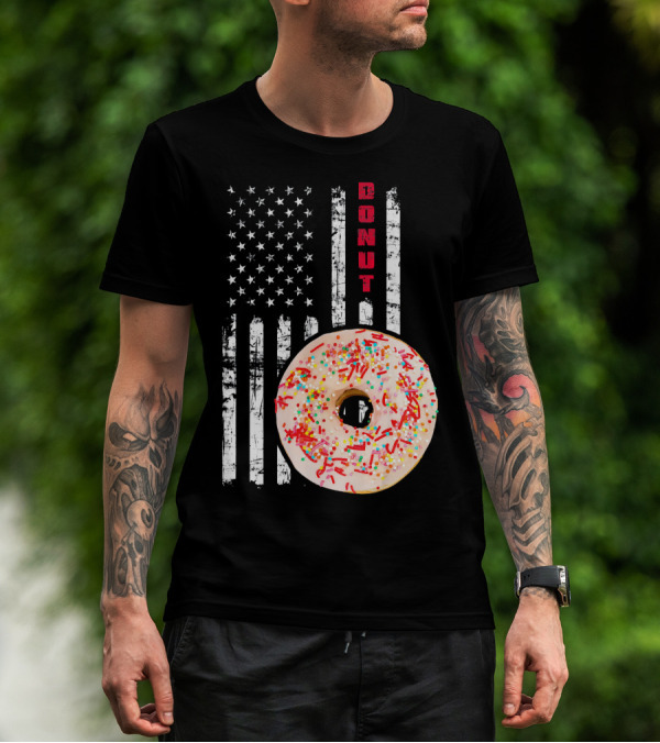 American Flag Donut USA Bakery Goods Donut T-Shirt