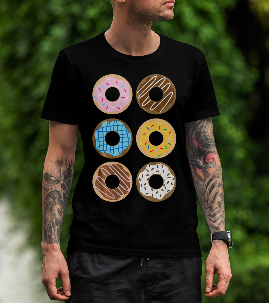 Cute Donut 6 Fun Sprinkled Doughnuts Delight T-Shirt