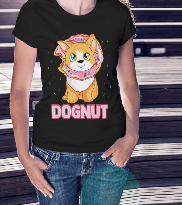 Dognut Cute Funny Dog Donut Pun Adorab With Sprinkles T-Shirt
