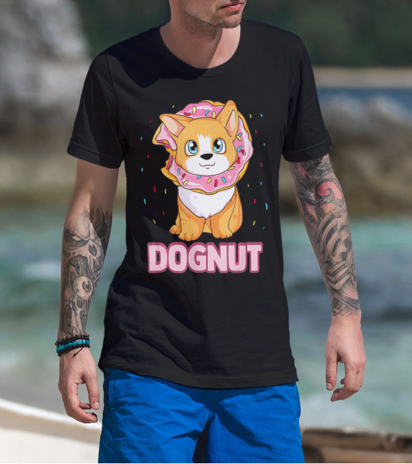 Dognut Cute Funny Dog Donut Pun Adorab With Sprinkles T-Shirt