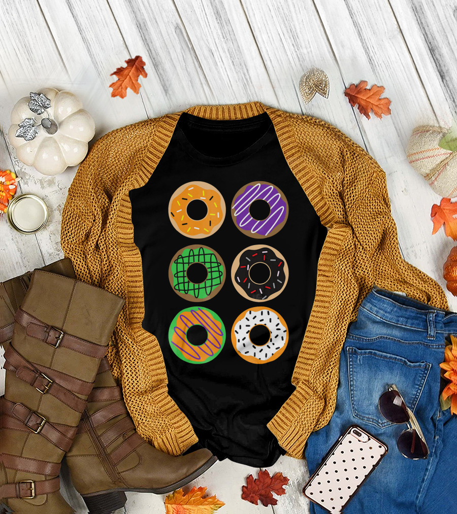 Halloween Donuts Festive Treats with Colorful Icing and Sprinkles T-Shirt