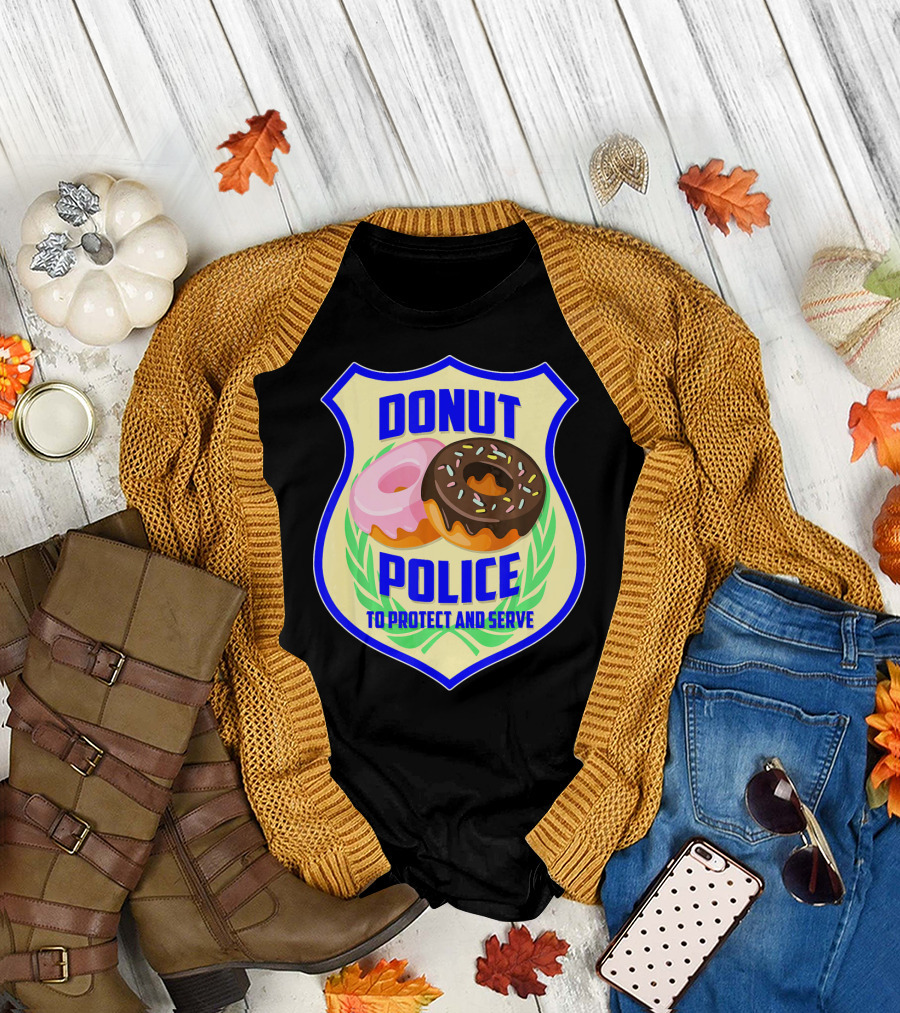 Donut Police To Protect and Serve Funny Donut Lovers T-Shirt