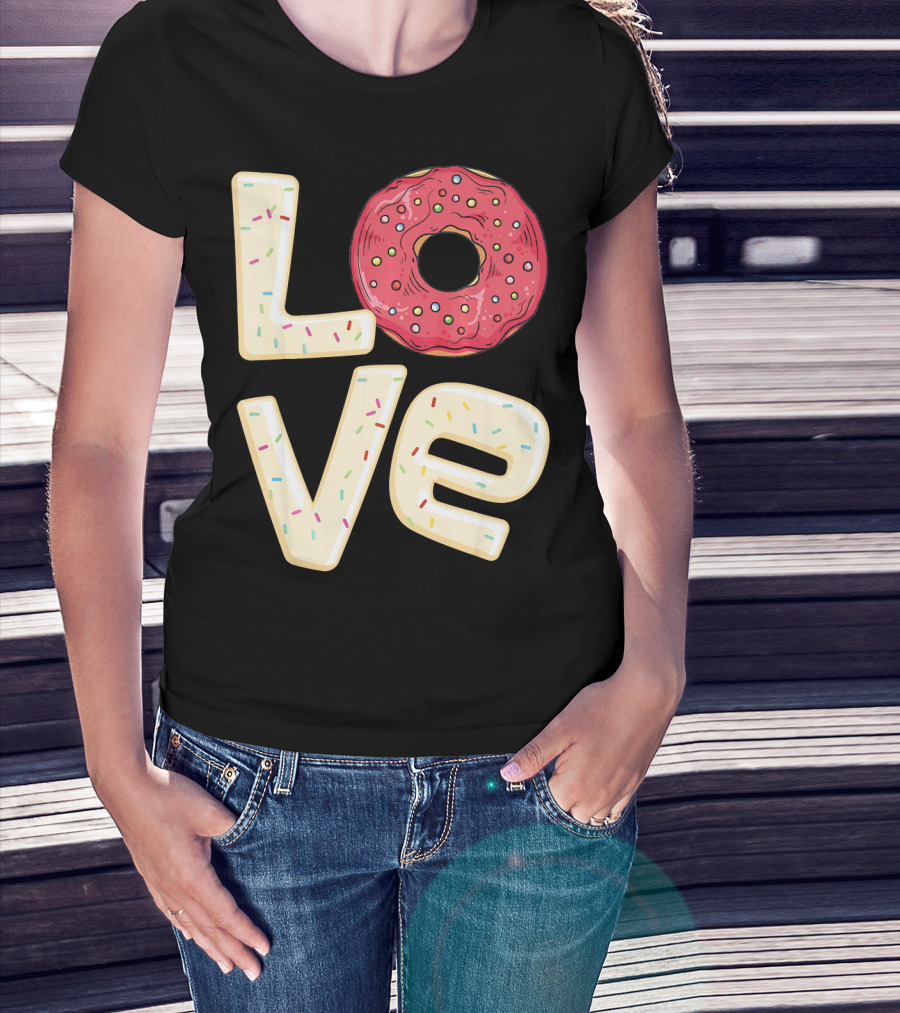 Funny I Love Bagel Donuts Sprinkled Love T-Shirt