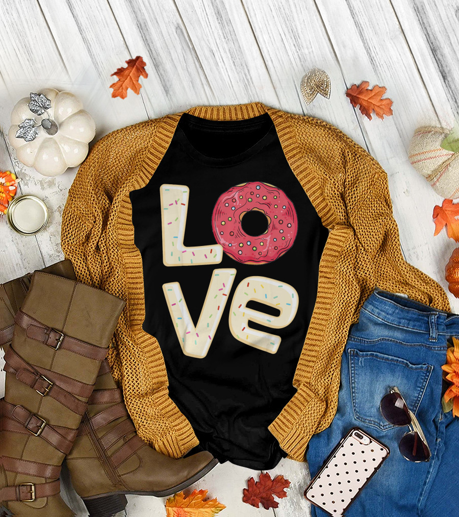 Funny I Love Bagel Donuts Sprinkled Love T-Shirt
