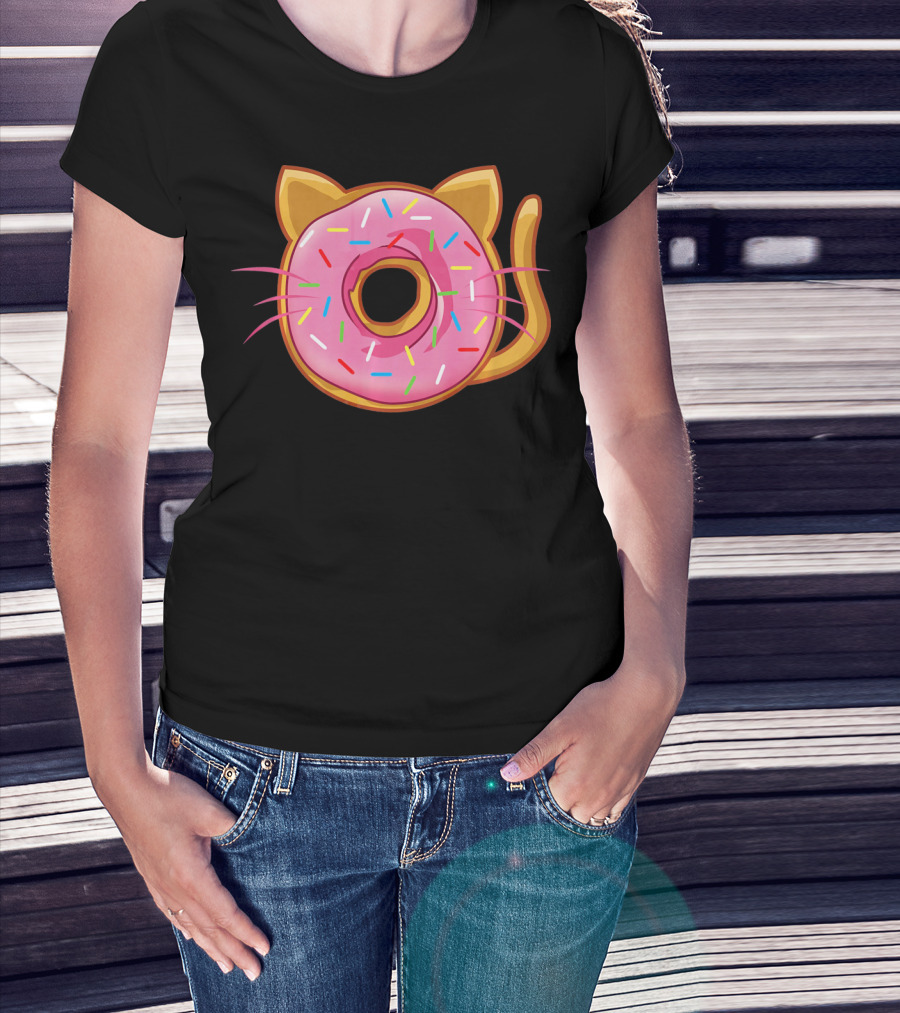 Funny Cat Donut Birthday Sprinkles T-Shirt