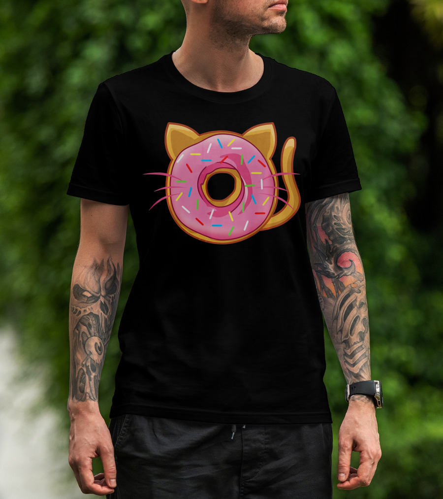 Funny Cat Donut Birthday Sprinkles T-Shirt