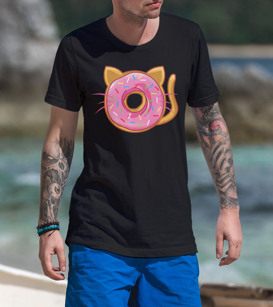 Funny Cat Donut Birthday Sprinkles T-Shirt