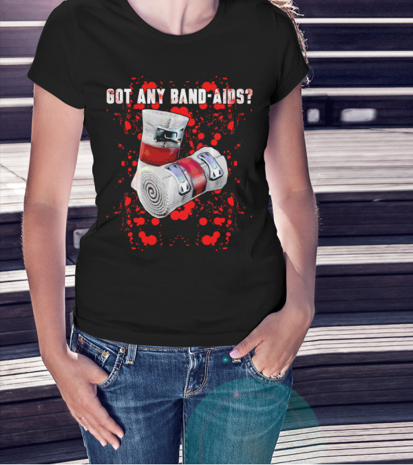 Got Any Band-Aids Dark Color Graphic With Bandage And Red Splatter T-Shirt