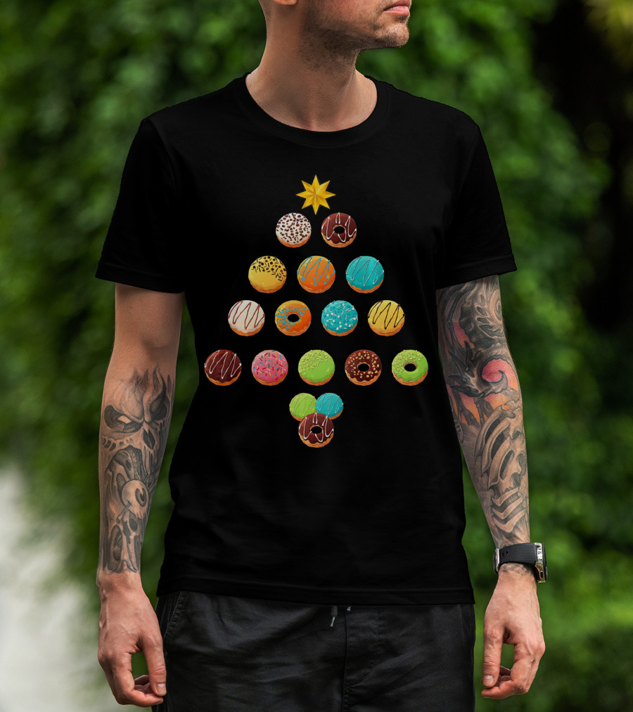 Funny Donut Lover Christmas Tree T-Shirt
