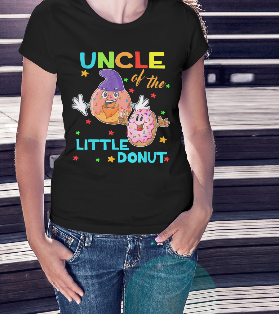 UNCLE Of The Little Donut Colorful Cartoon Birthday T-Shirt