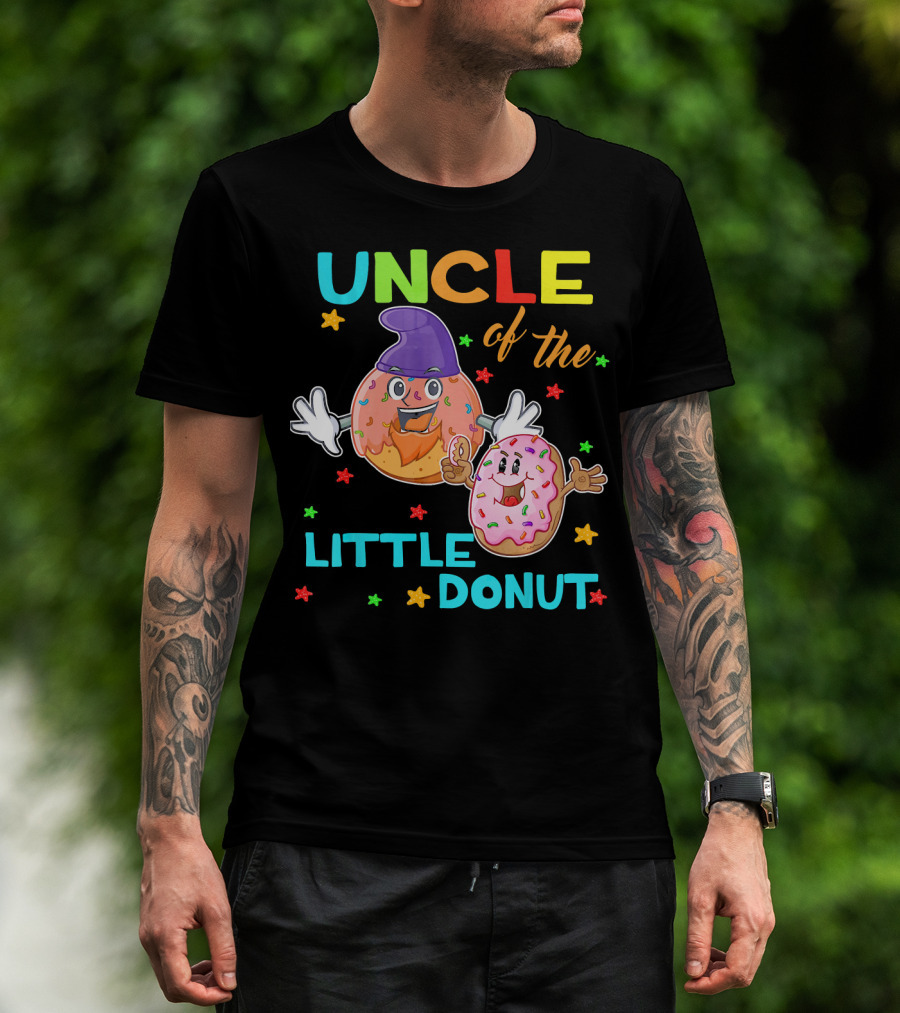 UNCLE Of The Little Donut Colorful Cartoon Birthday T-Shirt