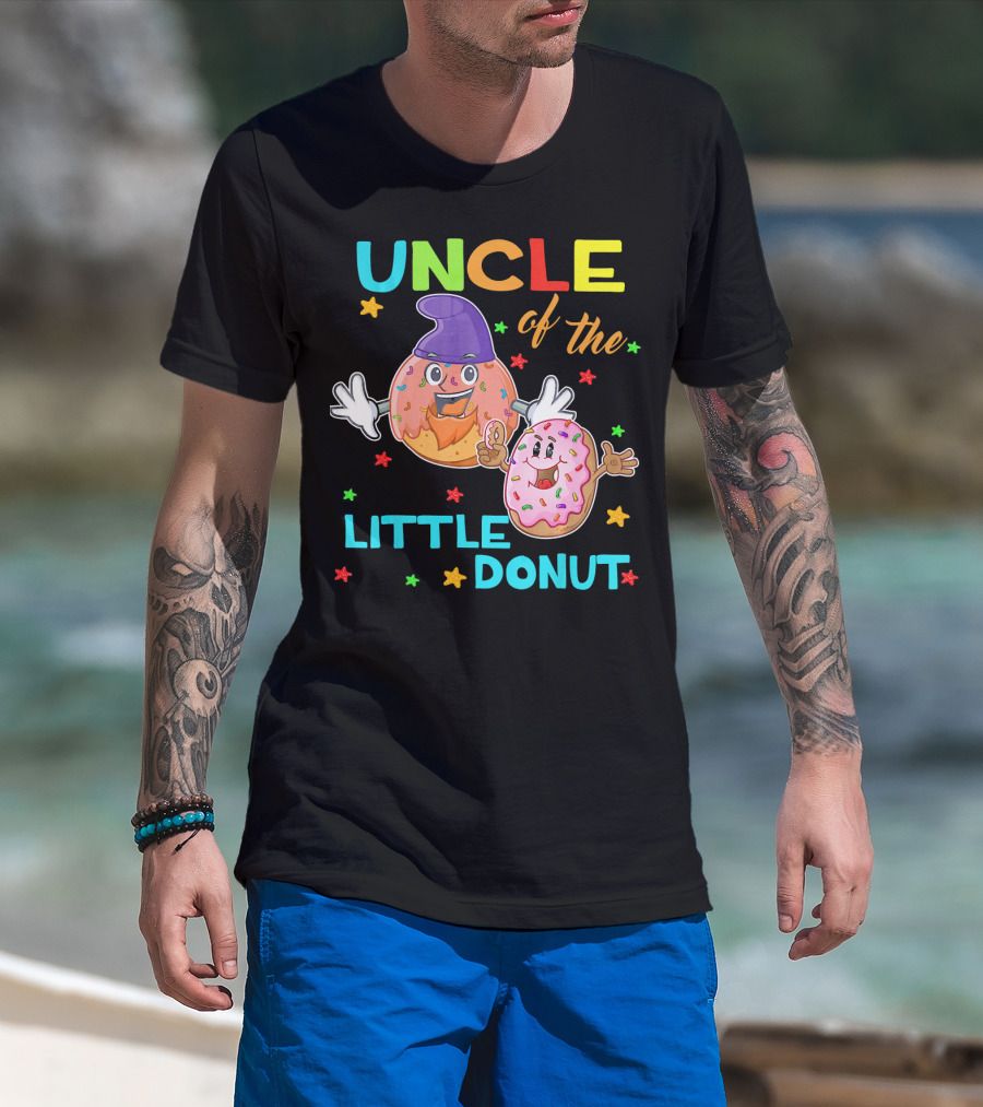 UNCLE Of The Little Donut Colorful Cartoon Birthday T-Shirt