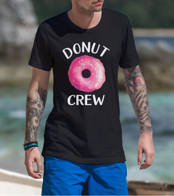 Donut Crew Pink Sprinkled Doughnut T-Shirt
