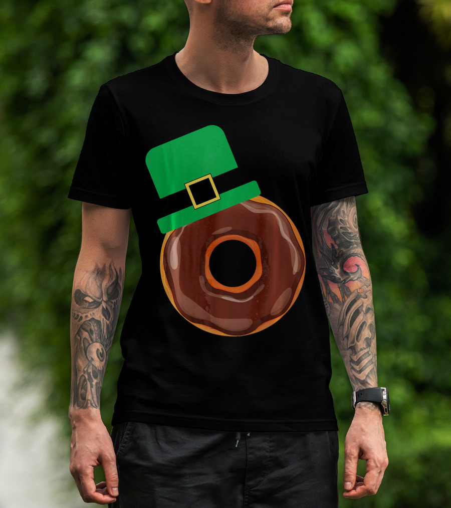 Chocolate Donut With Green Hat T-Shirt