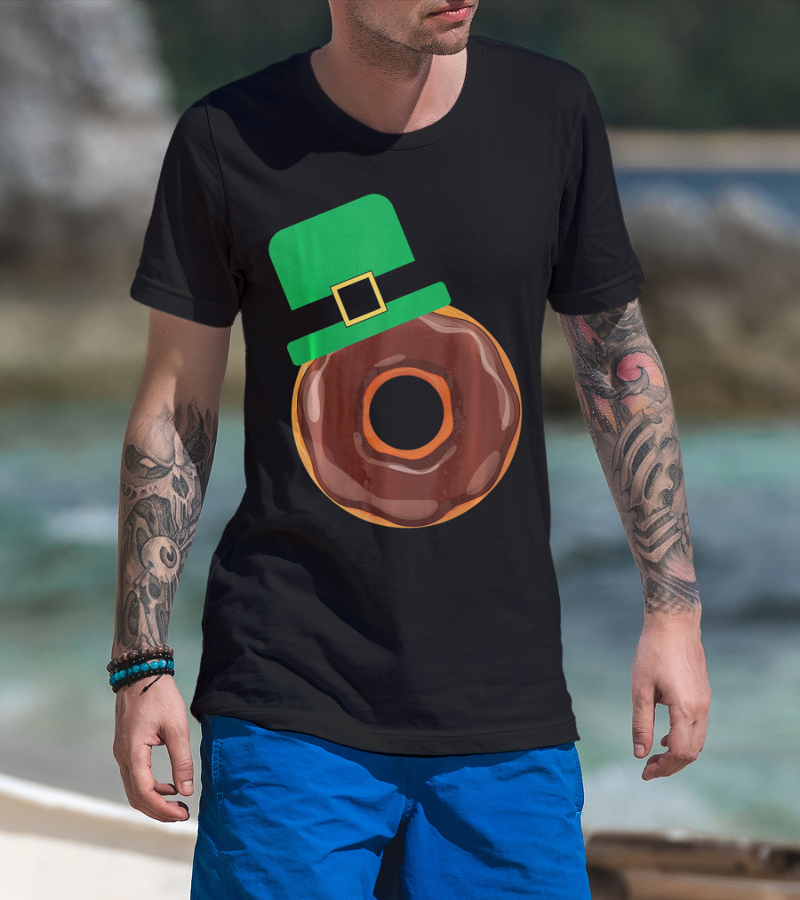 Chocolate Donut With Green Hat T-Shirt