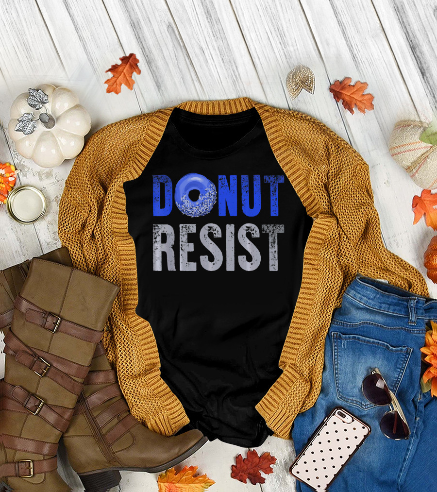 Police Officer Thin Blue Line Donut Resist T-Shirt
