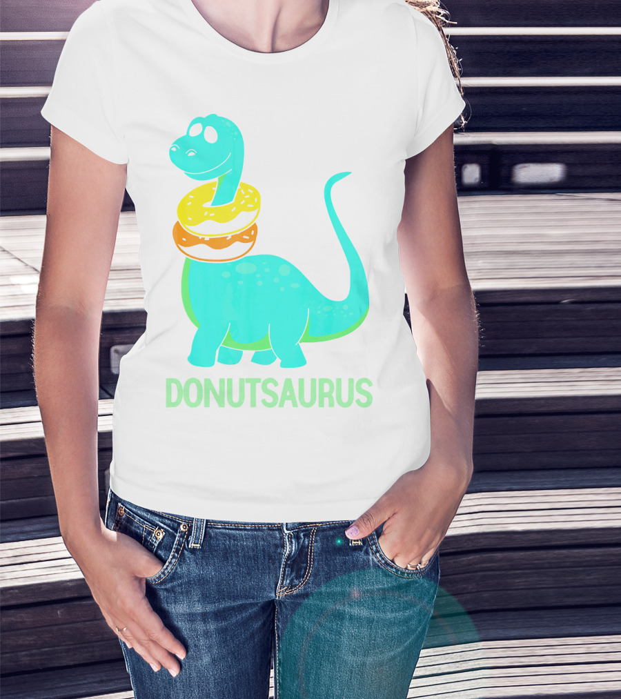 Brachiosaurus Donut Donutsaurus Cute Dinosaur With Treats T-Shirt