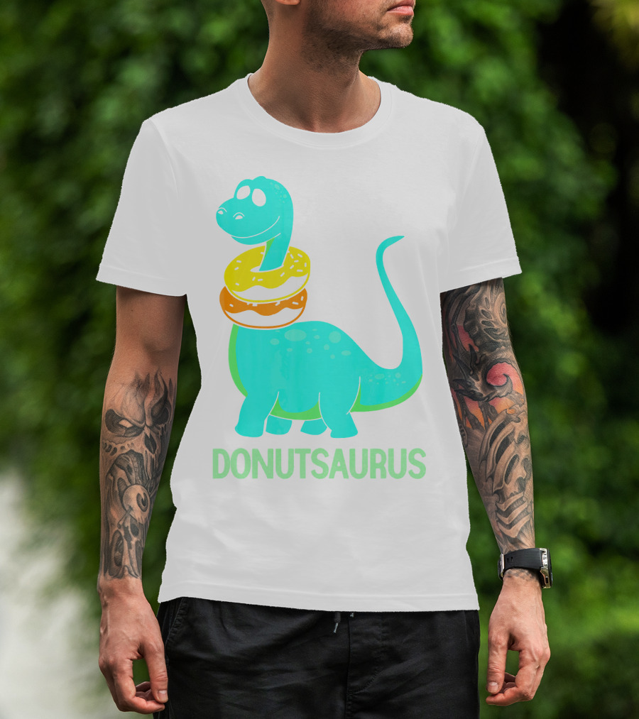 Brachiosaurus Donut Donutsaurus Cute Dinosaur With Treats T-Shirt